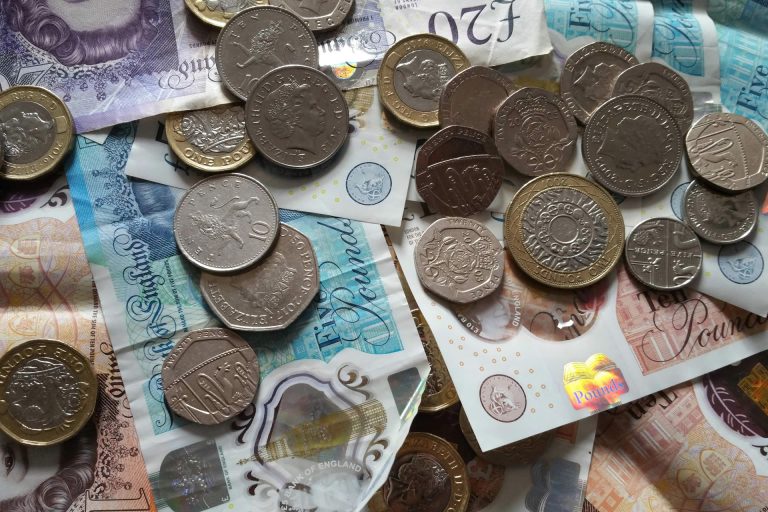 UK cash in Pounds Sterling (GBP)